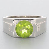 Men's Sterling Silver Semi Mount Ring Setting Round RD 9X9mm Prongs Set - Syzjewelry